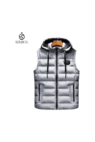 Yeni Dar Kesim, Kalınlaştırılmış, Sıcak Erkek Yeleği Gri