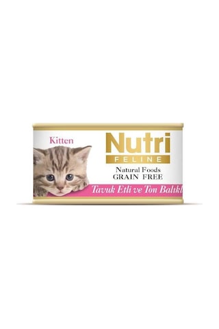 Nutri Feline Kitten Tavuklu ve Ton Balıklı Tahılsız Konserve Yavru Kedi Maması 85 G