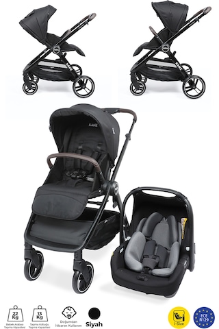 Kanz Nova Travel Sistem Bebek Arabası Siyah