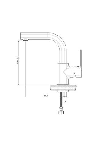 Gpd Pedra Tek Gövde Lavabo Bataryas Mtl160-s Siyah