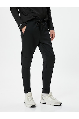 Koton Spor Eşofman Altı Jogger Beli Bağcıklı Dikiş Detaylı Cepli Siyah 4sam40003nk 4SAM40003NK999 Siyah