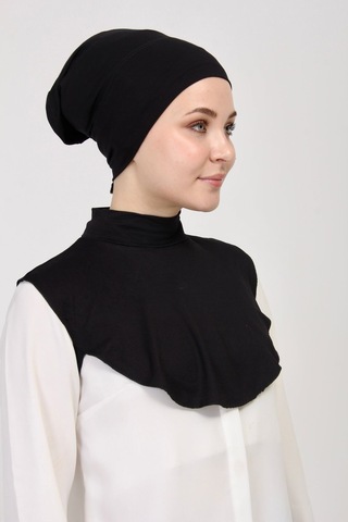 Düz Balıkçı Yakalı Kurtarıcı Boyunluk Siyah