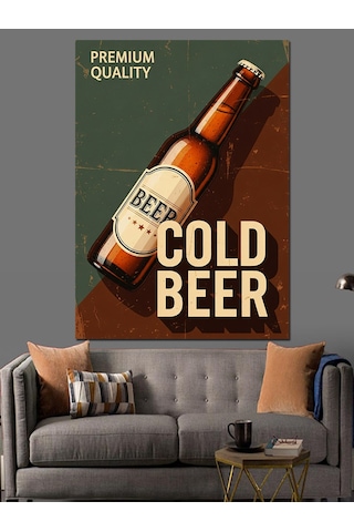 "soğuk Bira" Şişe Posteri Dekoratif Kanvas - Mdf Ahşap Tablo