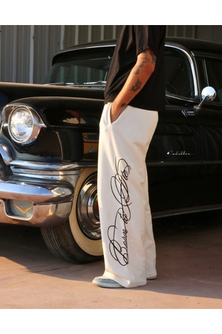 Bpm Born To Die Baggy Eşofman Altı Krem Çok Renkli