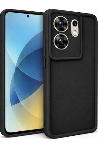 İnfinix Zero30-4g Uyumlu Kamera Çıkıntılı Mat Silikon Telefon Kılıfı Siyah