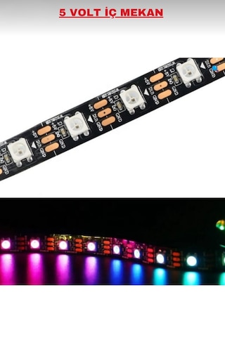 2mt. Ws2812b Kumandalı / Tak Çalıştır Adreslenebilir Şerit Led