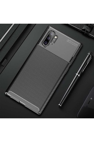Samsung Uyumlu Galaxy Note 10 Plus Kılıf Zore Negro Silikon Kapak-Siyah