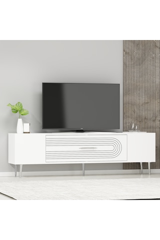 Dekol3ct Tv Sehpası Beyaz-gümüş