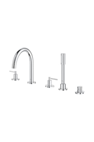 Grohe Atrio New 29407000 5 Delikli Küvet Bataryası Gümüş