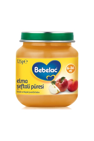 Bebelac Elma Şeftali Püreli 6-36 Ay Kavanoz Maması 125 G