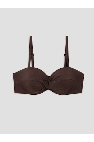 Lcw Dream Kahverengi Balenli Dolgusuz Kadın Büzgülü Bikini Üst