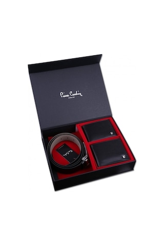 Pierre Cardin Kemer - Cüzdan - Kredi Kartlık Set 001 Siyah