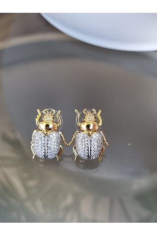 Zirkon Taşlı Begüm Khan Küpe Altın