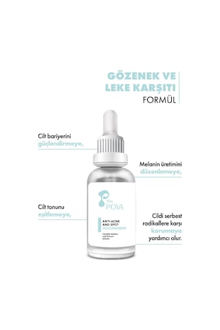 The Pova Gözenek Sivilce ve Leke Karşıtı Serum – Arbutin Niacinamide Zinc Pca 30 ML