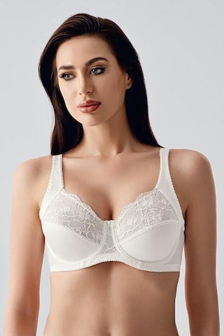 New Bra Kadın C Kap Dantelli Balenli Desteksiz Toparlayıcı Sütyen Ekru 2305 Ekru