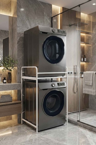 Çamaşır Makinesi Rafı Metal Beyaz 66 Cm Çok Renkli