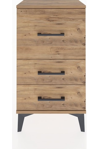 Arges Komodin Tek Raflı 2 Çekmeceli 44x30x80 Çam-çam Çam