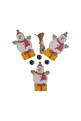 Yılbaşı Ağaç Süsü Ahşap Mdf 3lü