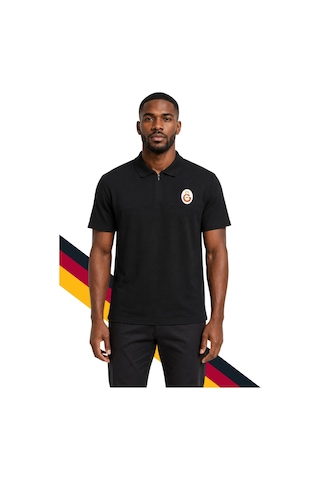 Galatasaray Lisanslı Polo Yaka Siyah T-shirt