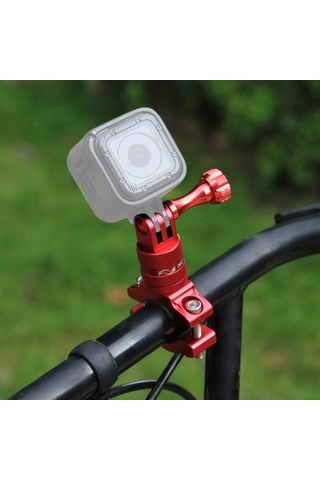 Skycity Kırmızı Aluminyum 360 Derece Döner Bisiklet Kamera Tutucu - Gopro Hero 11/10/9, Sjcam, Akaso Brave7/6/4, Ek7000 Uyumlu, Vida Ve Somun Seti