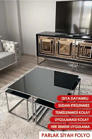 Siyah Parlak Yapışkanlı Folyo Çok Amaçlı 120cm
