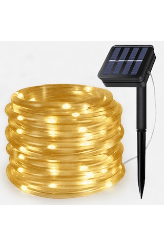 Solar Dış Mekan Hortum 10 Metre Led Işık Günışığı Güneş Enerjili Sarı