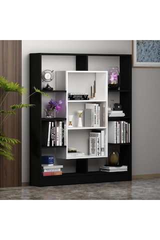 Venüs Kitaplık - Siyah / Parlak Beyaz