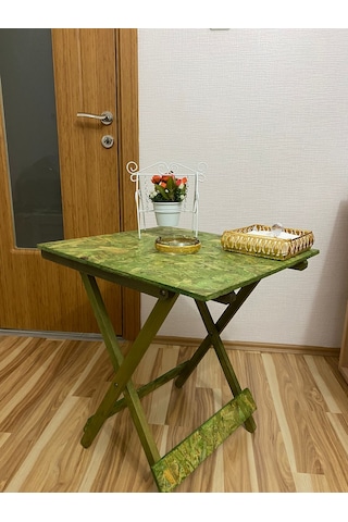 APAK AHŞAP osb yüzeyli katlanır masa doğa yeşili 60cm 50 cm Yeşil
