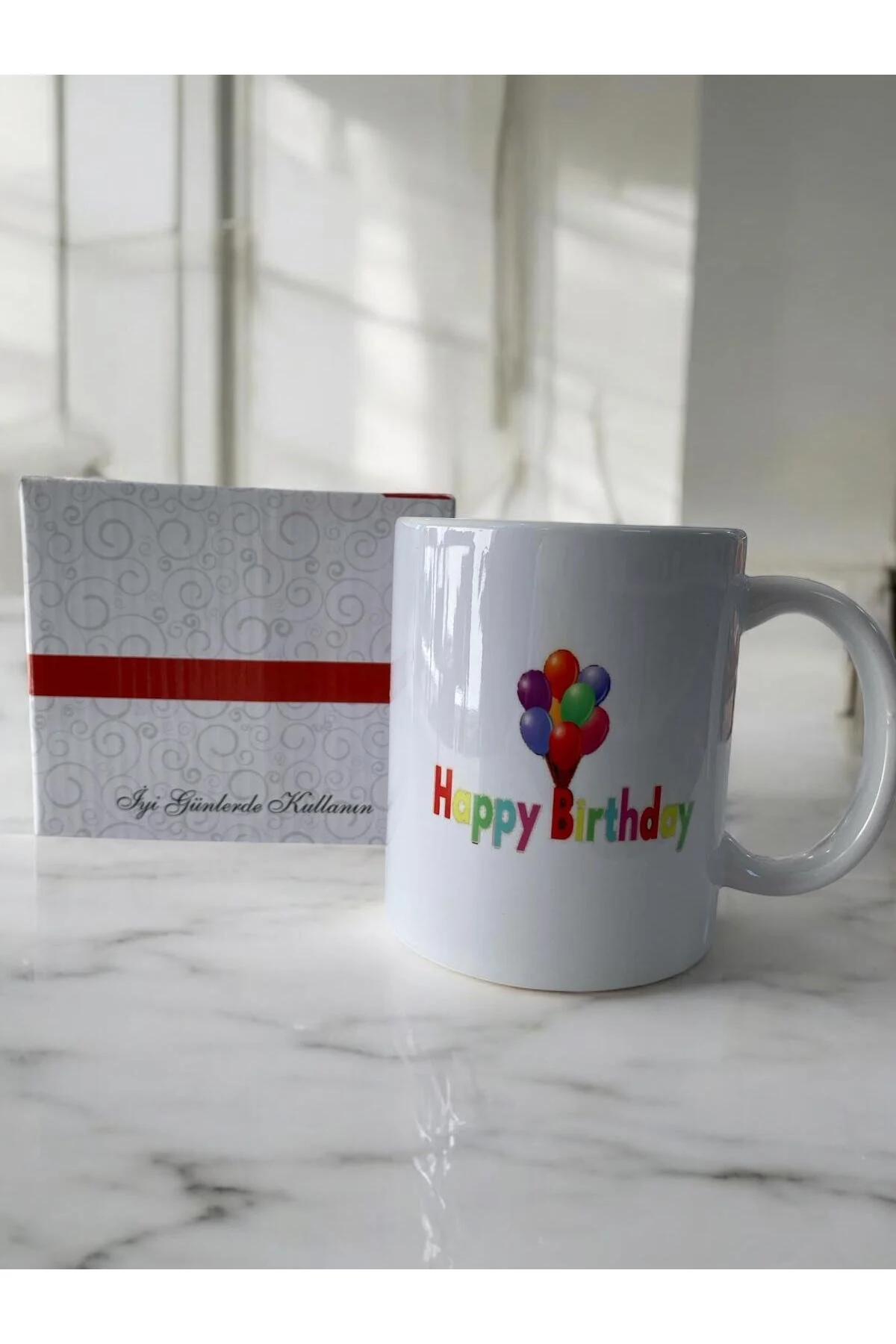 Doğum Günü Konseptli Kupa/bardak Happy Birthday Beyaz