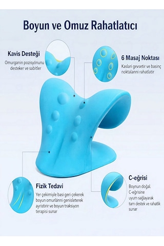 Boyun Düzeltici Aparatı C Şekilli Ergonomik Boyun Ve Omuz Rahatlatıcı