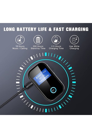 Cbtx Bt15s Bluetooth Alıcısı Lcd Ekran Aux Adaptörü Araç Adaptörü İle Cvc 8.0 Gürültü Önleyici