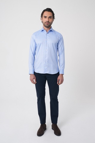 Bisse Erkek Uzun Kollu Regular Fit Mavi Klasik Gömlek Gmars252161 E35 Mavi