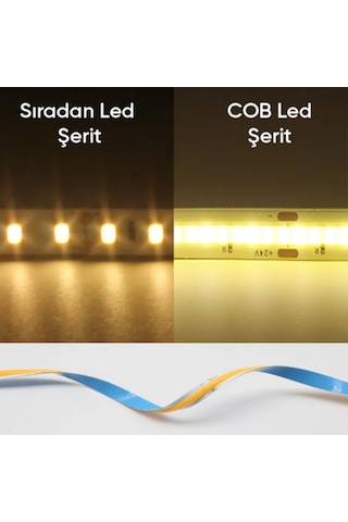 Forlife 320 Ledli 12 Volt İç Mekan Cob Şerit Led 5 Metre Günışığı
