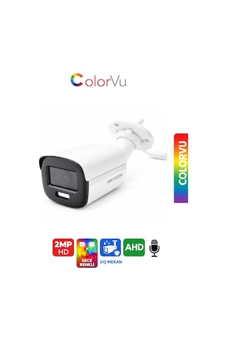 Gece Renkli Sesli Kamera Ds-2ce10df0t-lpfs Colorvu 2mp