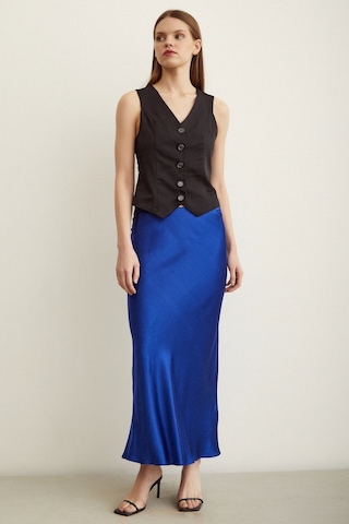 Never More Verev Saten Etek Lacivert