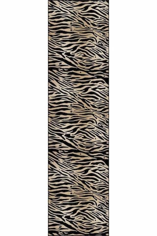 Bej Kaymaz Taban Zebra Desen Kesme Özel Ölçülü Yolluk Ar560n11