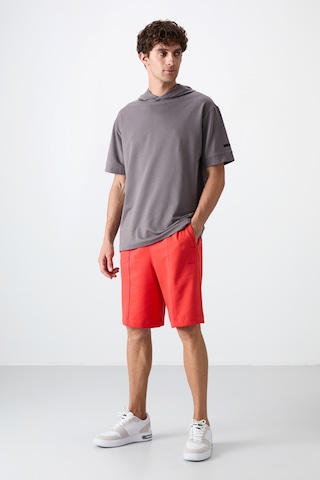 Tommy Life Koyu Gri Pamuklu Kalın Yumuşak Dokulu Oversize Fit Basic Erkek T-shirt - 88352 Koyu Gri