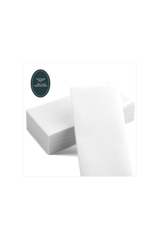 100'lü Paket Servietto Tek Kullanımlık Linen Hissi Misafir Havluları - Tek Kullanımlık Bez Benzeri El Havluları - Mutfak, Banyo, Parti, Düğün Veya Etkinlik İçin Yumuşak Ve Emilgen Kağıt Peçeteler Diğer