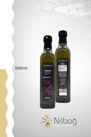 Nilbağ Zeytinyağları Ayvalık Naturel Sızma Zeytinyağı Meyvemsi Marasca Cam 500 ML