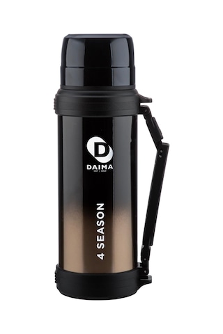Daima 4 Season 1800 Ml 12 Saat Sıcak 24 Saat Soğuk Siyah Termos Siyah