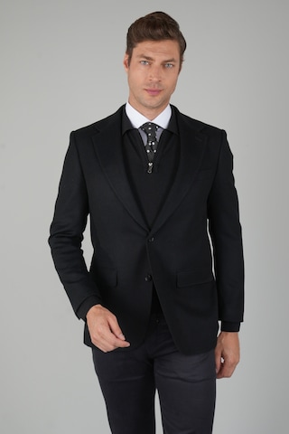 Bisse Comfort Fit Siyah Mono Yaka Çift Yırtmaçlı 6 Drop Yün Erkek Ceket Pck24k24209 D99 Siyah