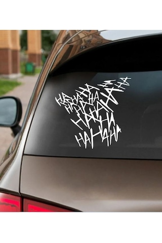 Ha Ha Ha Sticker - Joker Batman Gotham City Sticker - Araba Oto Motosiklet Karavan Sticker - 00042 15x14 Cm