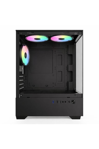 Aktuf Fiero Siyah 3 Rgb Fanlı Temperli Cam Panel Boş M-atx Gaming Oyuncu Bilgisayar Kasası