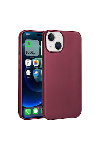 Apple Uyumlu iPhone 14 Tchs Premier Silikon Kılıf-mürdüm Mürdüm Mürdüm