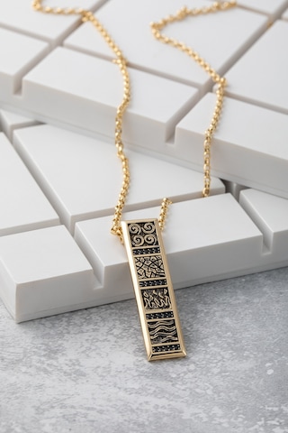 Uşaklıhafız 14 Ayar Altın Dört Element Simgeli Erkek Kolyesi