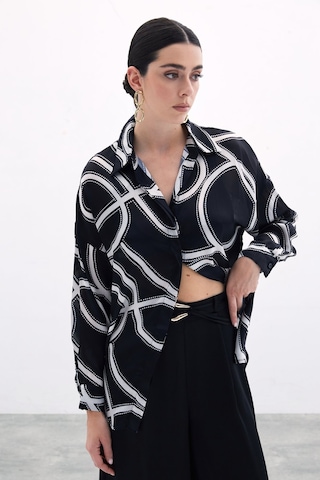 Sateen Salaş Gömlek - Siyah-135820 Siyah