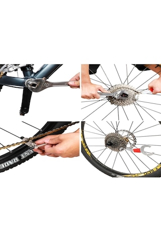 Xindoker Dağ Bisikleti Bakım Aleti Seti - Orta Eksen Ve Çark Demontajı İçin 6 Parça Gümüş - Dayanıklı Ve Kolay Kullanım Çok Renkli