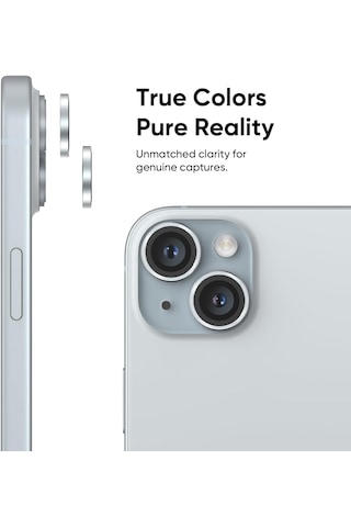 Apple Uyumlu iPhone 15 / 15 Plus Kamera Lens Koruyucu Mavi