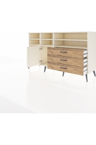 Kronos Konsol 8 Raflı 3 Çekmeceli Tek Kapaklı 176x59x99 Aytaşı-a Aytaşı-aytaşı/çam