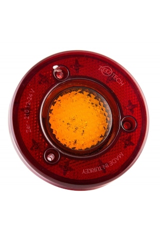 Ahmet Otomotiv Yuvarlak Otobüs-minibüs Stop Lambası 19 Led 12/24v Sarı/kırmızı